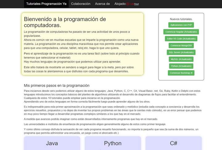 Tutoriales programación Ya