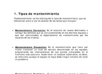 Mantenimiento de herramientas - Tipos de mantenimiento