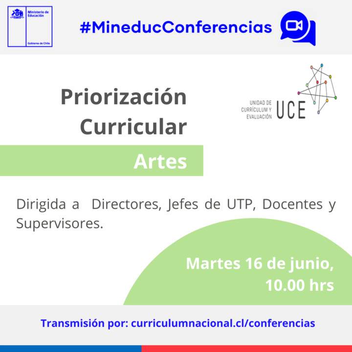 Conferencia virtual: Priorización Curricular: Artes