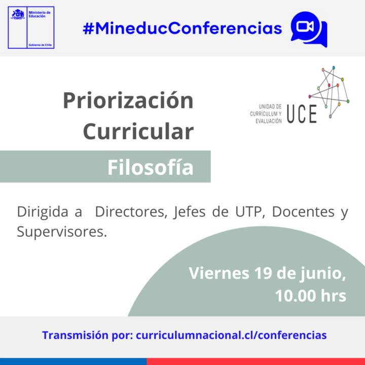 Conferencia virtual: Priorización Curricular: Filosofía