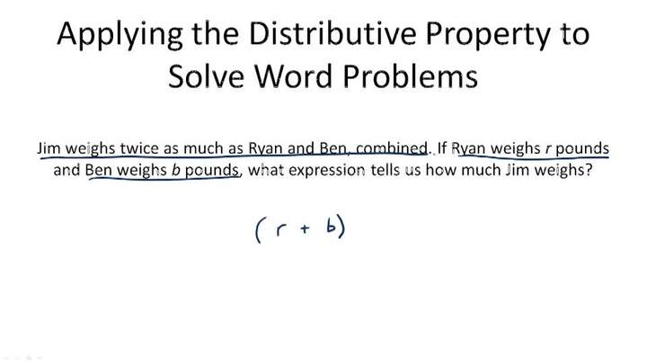 Aplicación de la propiedad distributiva para resolver problemas verbales: descripción general