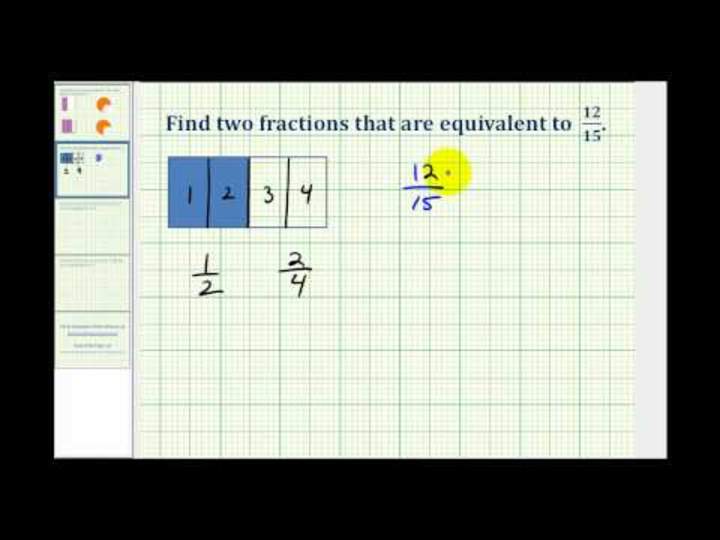 Ejemplo de determinación de fracciones equivalentes