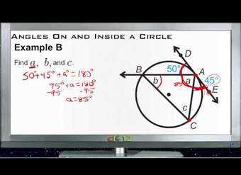 Ángulos en y dentro de un círculo Ejemplos - Básico