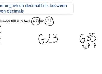 Determinar qué decimal cae entre dos decimales dados