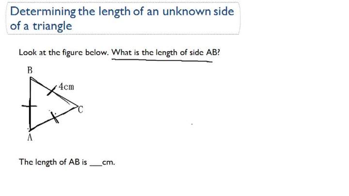 Determinar la longitud de un lado desconocido de un triángulo