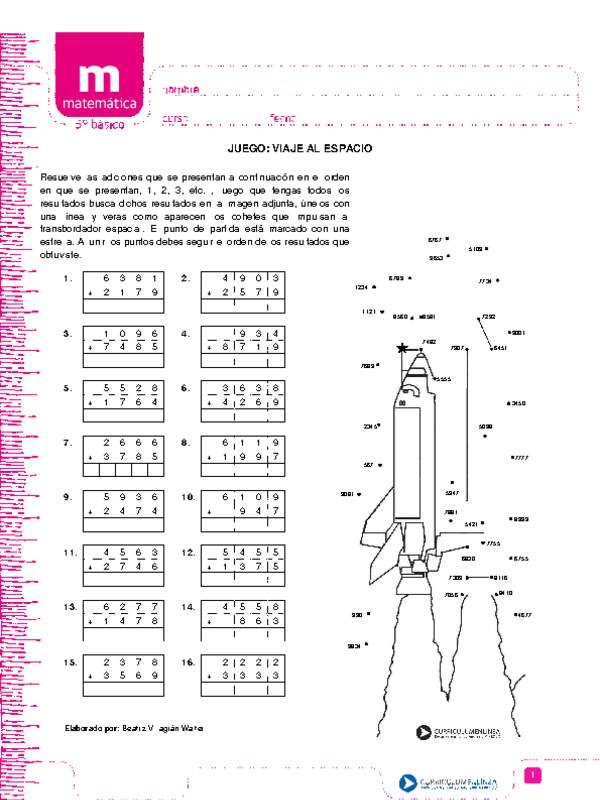 Juego: viaje al espacio