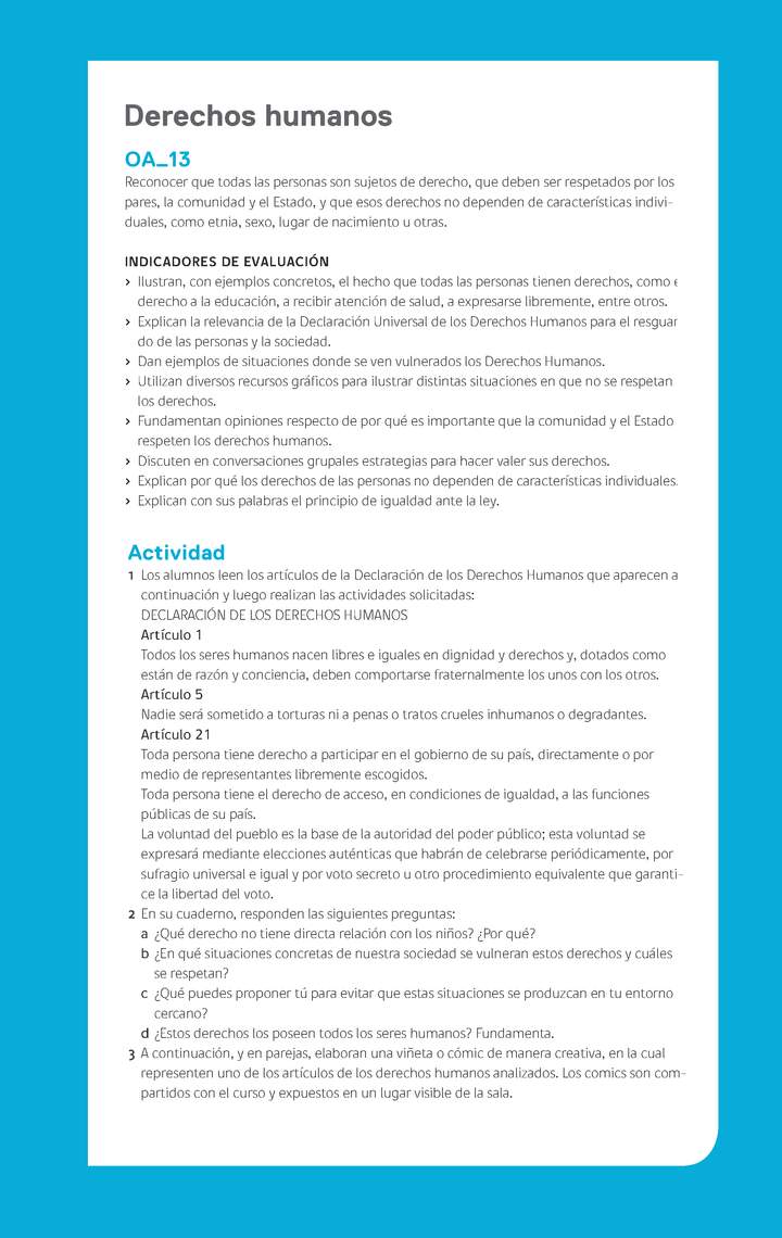 Ejemplo Evaluación Programas - OA13 - Derechos humanos