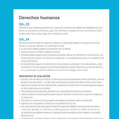 Ejemplo Evaluación Programas - OA13 - OA14 - Derechos humanos