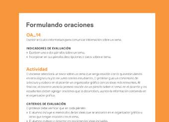 Ejemplo Evaluación Programas - OA14 - Formulando oraciones