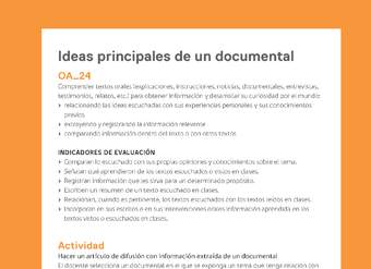 Ejemplo Evaluación Programas - OA24 - Ideas principales de un documental