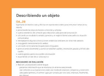 Ejemplo Evaluación Programas - OA29 - Describiendo un objeto