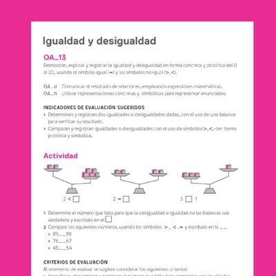 Ejemplo Evaluación Programas - OA13 - Igualdad y desigualdad