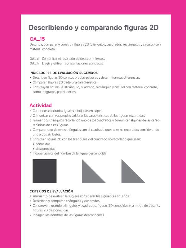 Ejemplo Evaluación Programas - OA15 - Describiendo y comparando figuras 2D