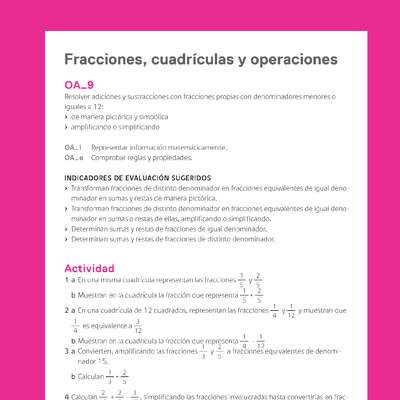 Evaluación Programas - MA05 OA09 - U3 - Fracciones, cuadrículas y operaciones