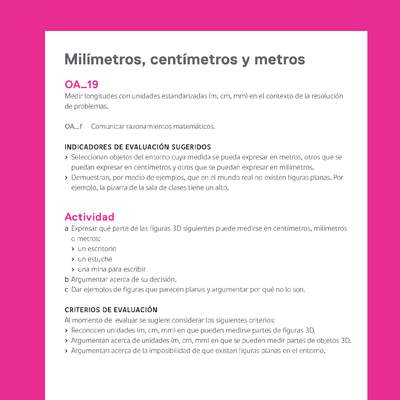 Evaluación Programas - MA05 OA19 - U2 - Milímetros, centímetros y metros