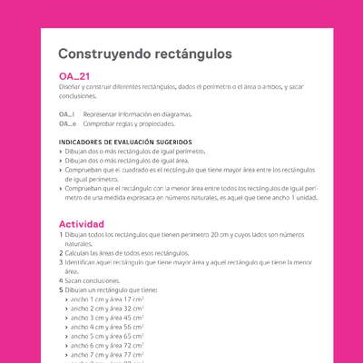 Evaluación Programas - MA05 OA21 - U2 - Construyendo rectángulos