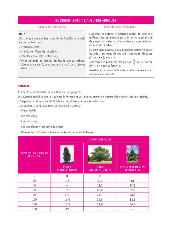 Evaluación Programas - MA08 OA07 - U2 - EL CRECIMIENTO DE ALGUNOS ÁRBOLES