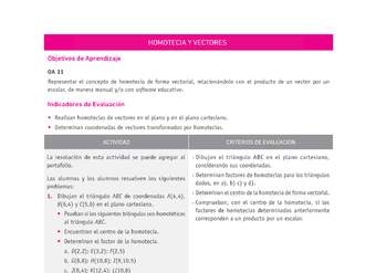 Evaluación Programas - MA1M OA11 - U3 - HOMOTECIA Y VECTORES