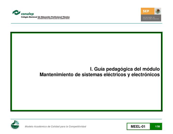 Guía pedagógica del módulo Mantenimiento de sistemas eléctricos y electrónicos
