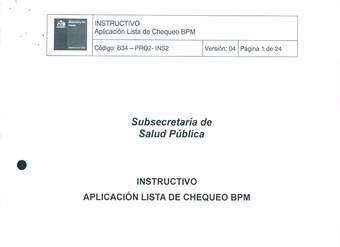 Lectura: Instructivo Aplicación Lista de chequeo BPM