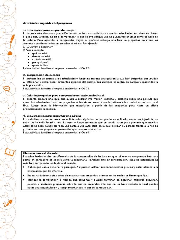 Actividades sugeridas Unidad 2