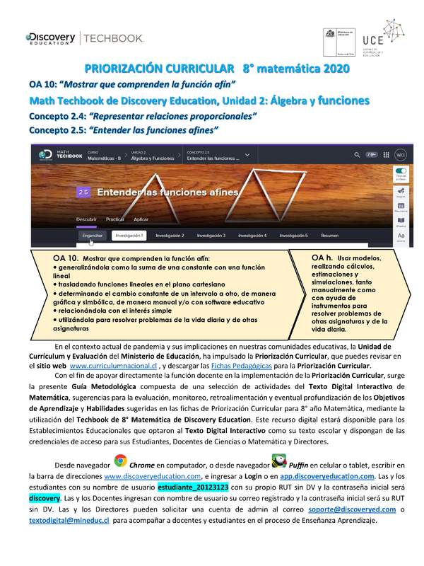 Guía rápida N°11 Priorización matemática OA 10