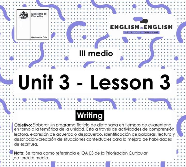 Inglés 3° Medio Unidad 3 - Lesson 3