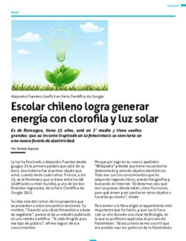 Lectura sobre la producción de energía a través del pasto