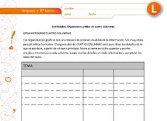 Organizador gráfico cuatro columnas