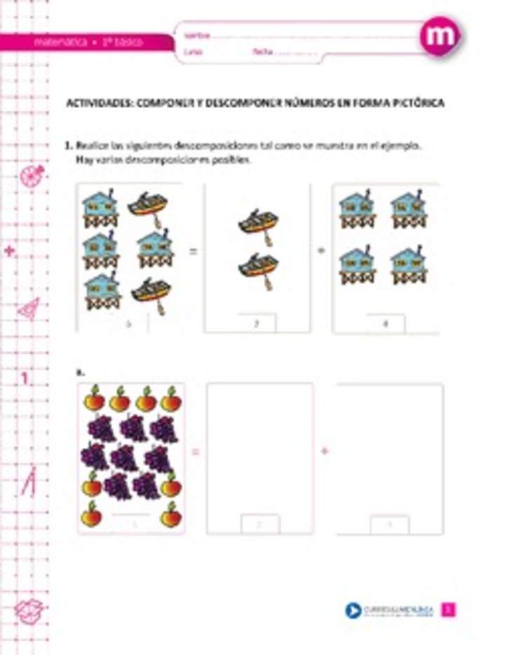 Componer y descomponer números en forma pictórica