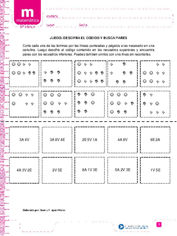 Juego: descifra el código y busca pares