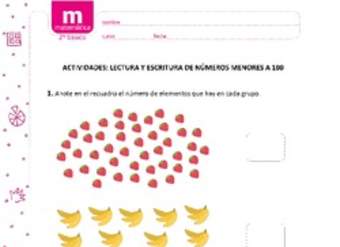 Lectura y escritura de números menores a 100