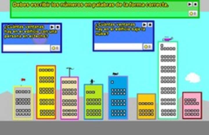 Cuenta ventanas edificio y escribe números en palabras (I)