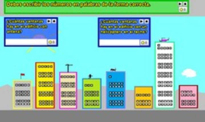 Cuenta ventanas edificio y escribe números en palabras (IV)