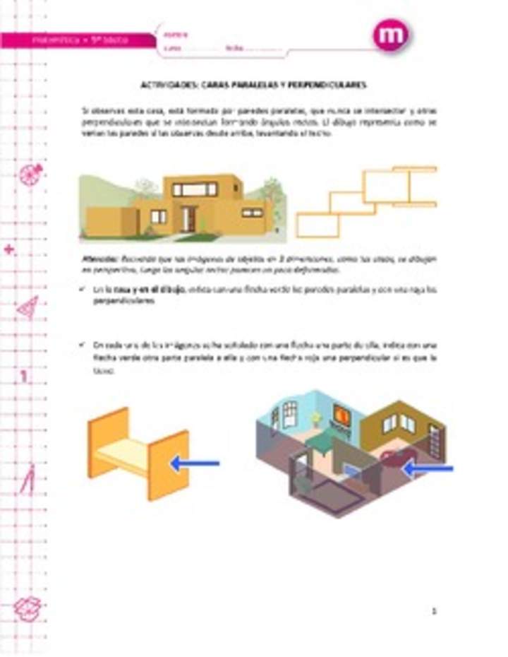 Caras paralelas y perpendiculares