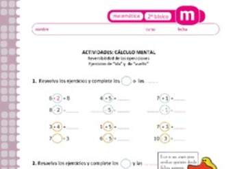 Cálculo mental y reversibilidad de las operaciones