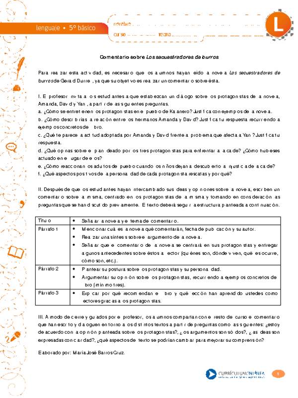 Comentario sobre Los secuestradores de burros