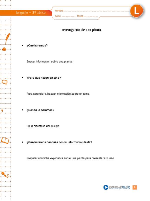 Investigación de una planta