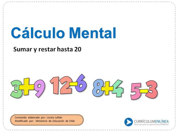 Cálculo mental contando hacia delante