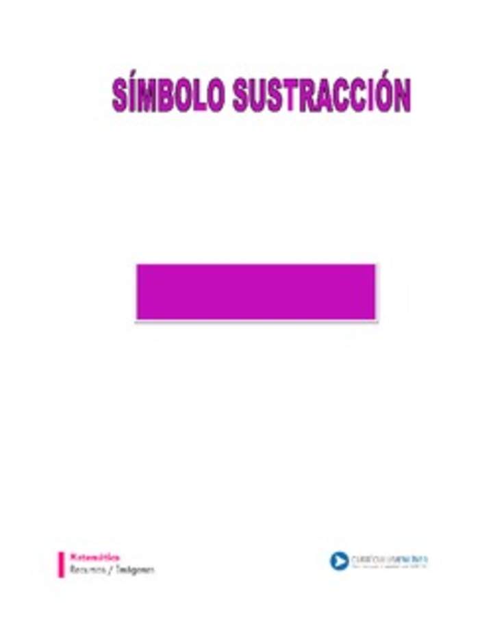 Símbolo sustracción