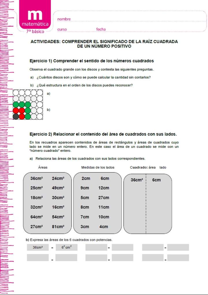 Comprender el significado de la raíz cuadrada de un número positivo