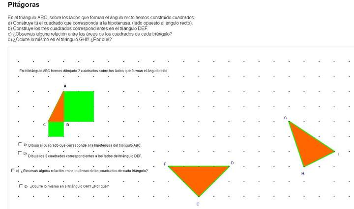 Teorema de Pitágoras con pintar