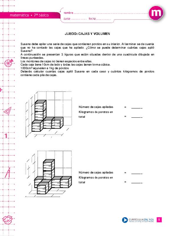 Juego: cajas y volumen