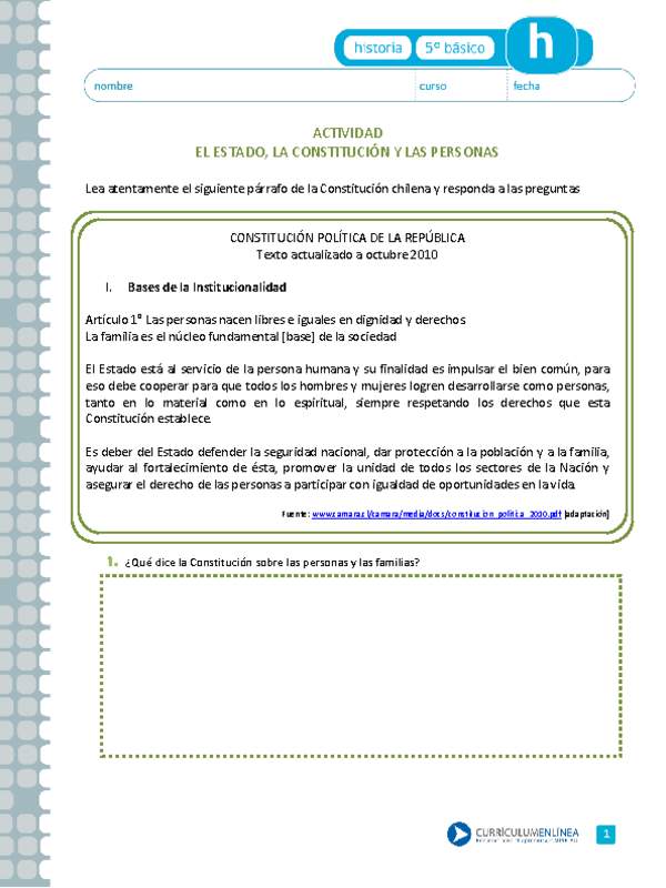 El Estado, la Constitución y las personas