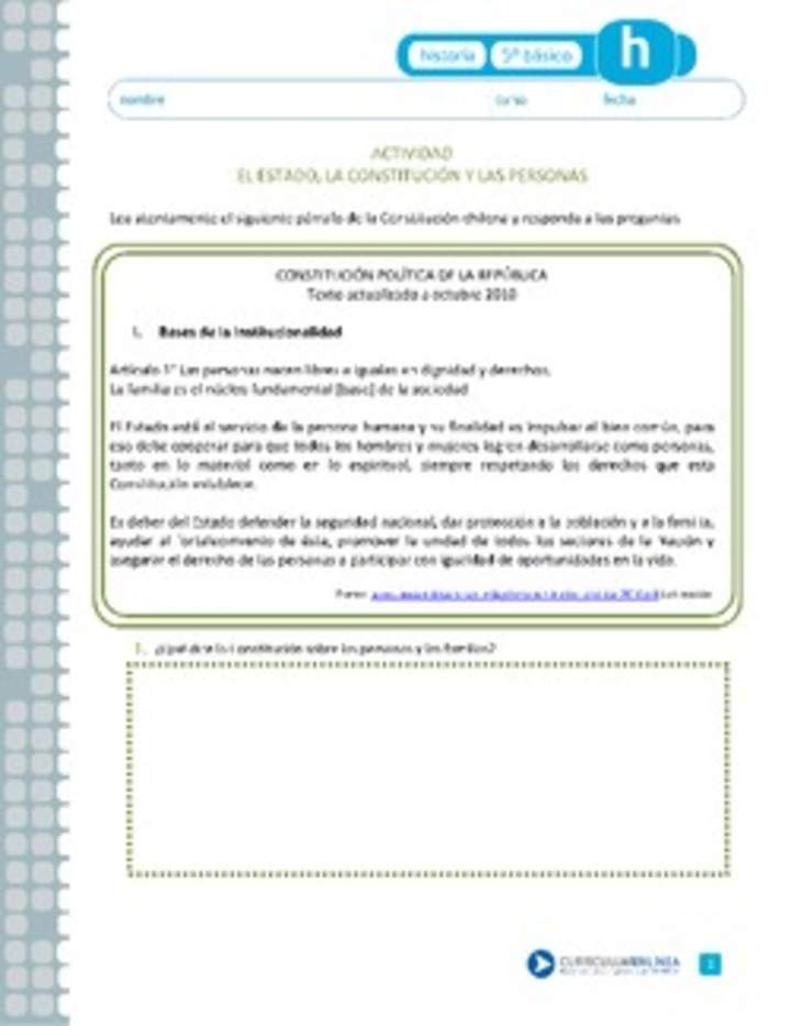 El Estado, la Constitución y las personas