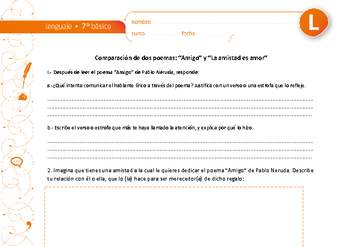 Comparación entre dos poemas: "Amistad" y "La amistad es amor"