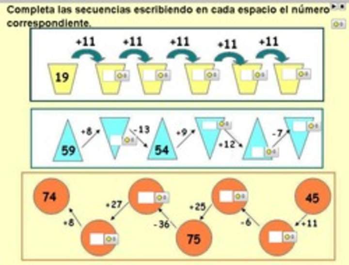 Completar secuencias numéricas (III)