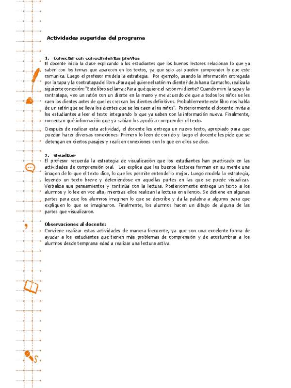 Actividades sugeridas Unidad 3