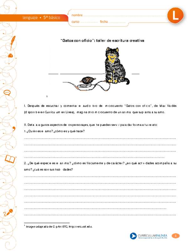 "Gatos con oficio": taller de escritura creativa