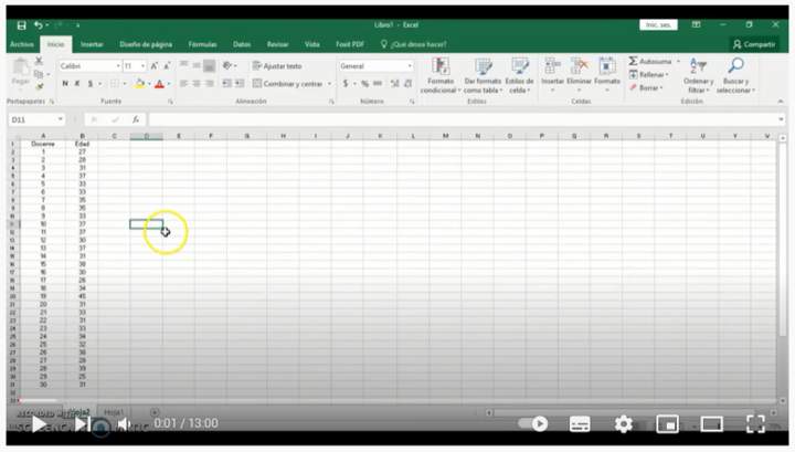 Youtube: curva de distribución normal en excel